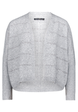Feinstrickjacke mit Pailletten Light Silver / Melange F