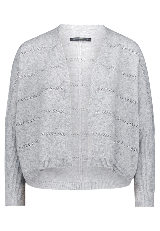 Feinstrickjacke mit Pailletten Light Silver / Melange F