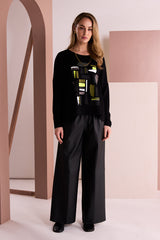 Naya Pull-Up Leatherette Wide-Leg Trouser | NAW26295