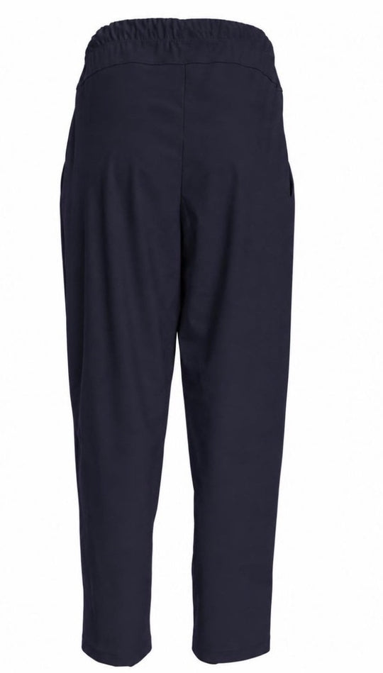 NAYA Slim Leg Tapered Travel Fabric Trousers with Buttoned Tab Hems | NPA26179