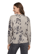 Strickpullover  langarm mit Lurexfaden Beige / Petrol R