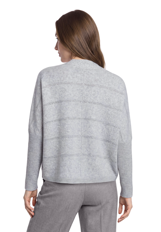 Feinstrickjacke mit Pailletten Light Silver / Melange R