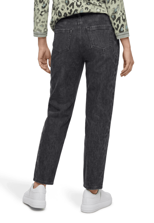 mit Leoprint Barrel Jeans Dark Grey R