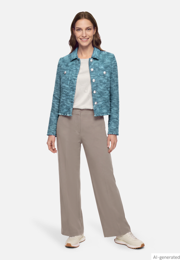 Betty Barclay Bouclé jacket with buttons Petrol/Grey View 2 - Papena UK
