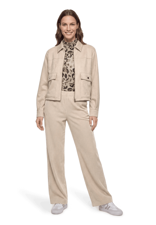 Velourslederjacke mit Taschen Bright Taupe VH