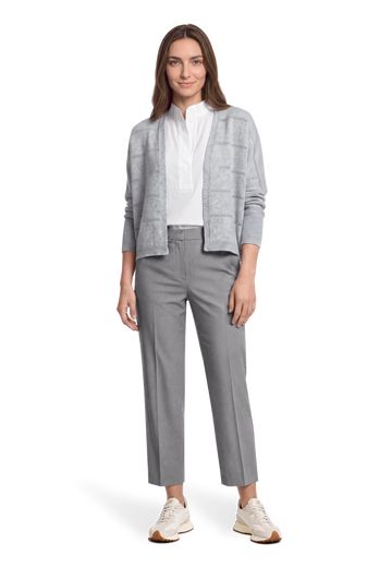 Betty Barclay Fine Knit Jacket with Sequins Light Silver Melange View 2 - Papena UK