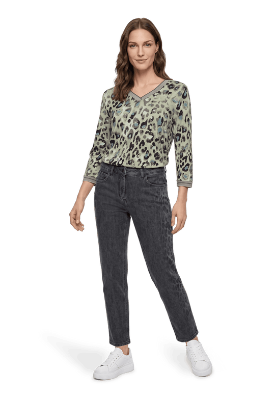 mit Leoprint Barrel Jeans Dark Grey VH