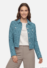Betty Barclay Bouclé jacket with buttons Petrol/Grey View 1 - Papena UK