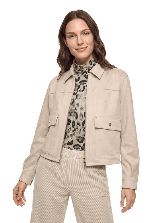 Velourslederjacke mit Taschen Bright Taupe V
