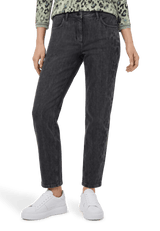 mit Leoprint Barrel Jeans Dark Grey V