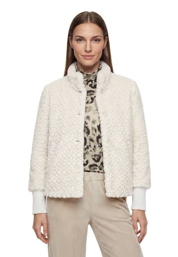 Betty Barclay Plush Jacket with Buttons Beige View 1 - Papena UK
